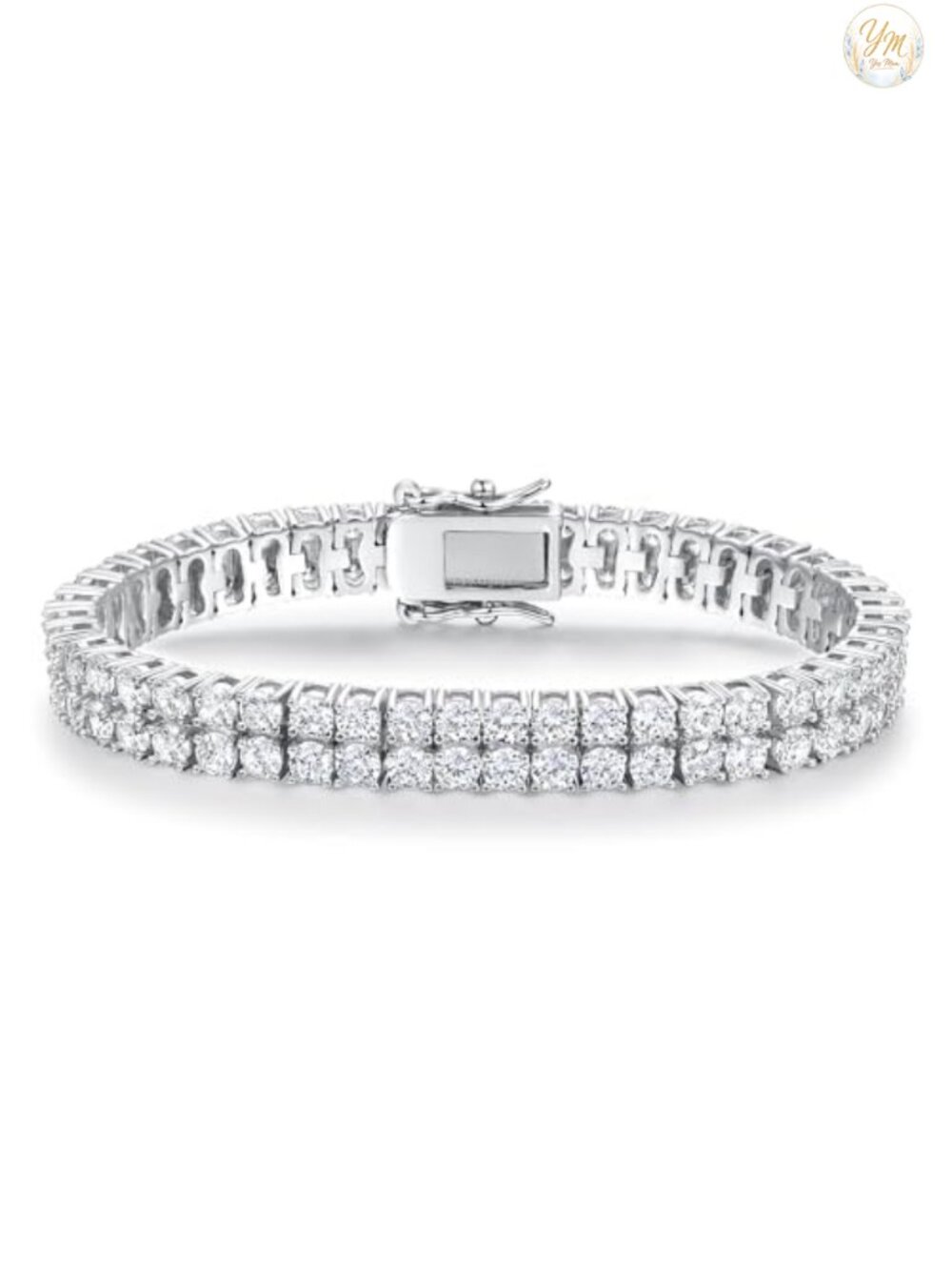2 Row Tennis Bracelet 3mm Cubic Zirconia 18k Yellow Gold Plated